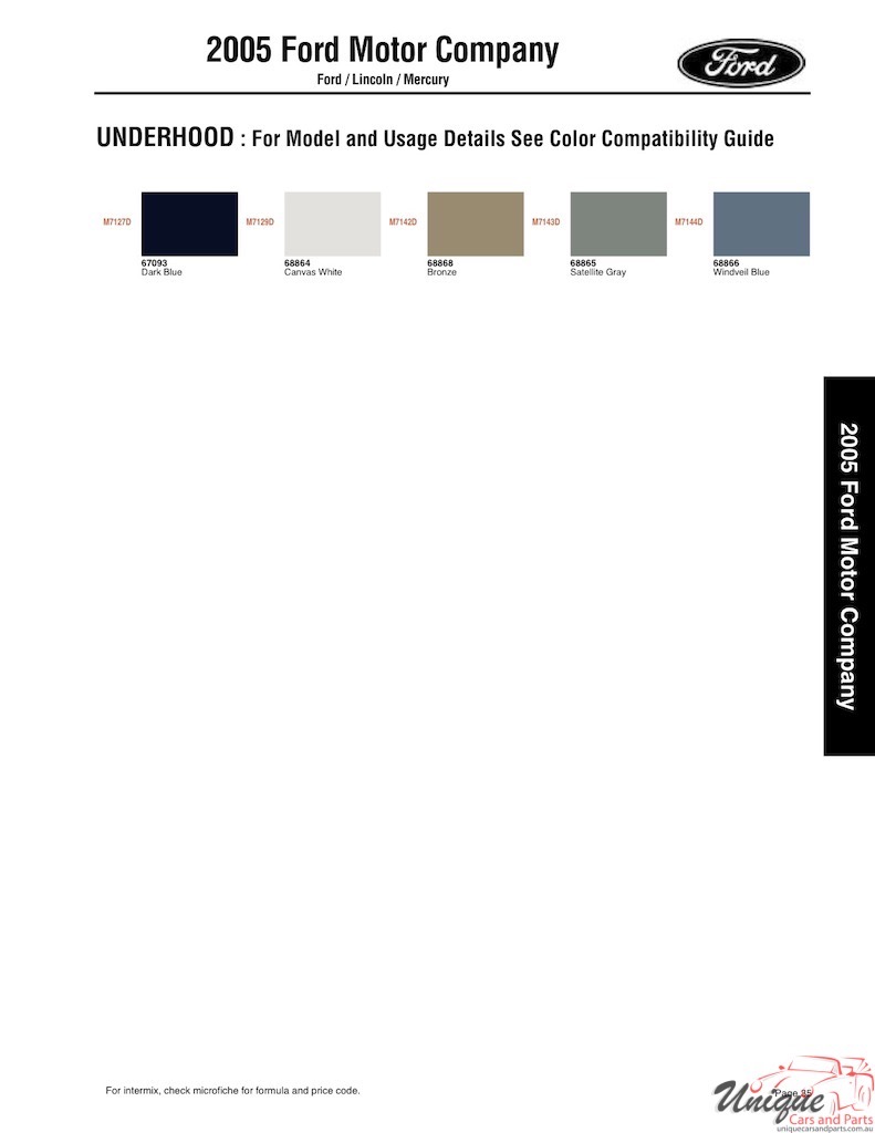 2005 Ford Paint Charts Sherwin-Williams 9